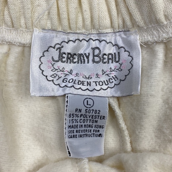 Vintage Jeremy Beau By Golden Touch Off White Stirrup Pants Size Large 80s - Picture 6 of 12